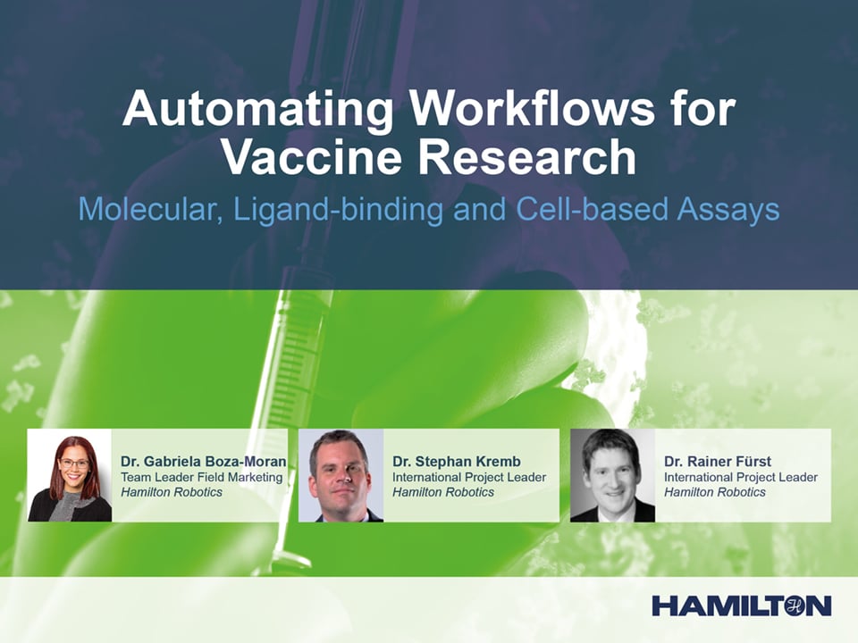 Webinar Automating Workflows for Vaccine Research